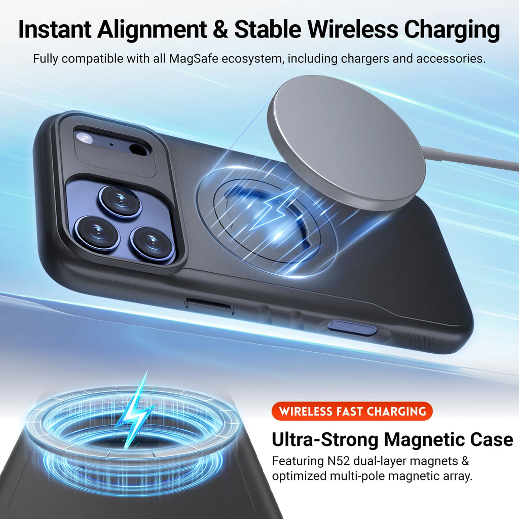 Motorcycle Holder Magnetic Shockproof Case for iPhone 18 17 16 15 14 ProMax with Lock-in System Design for Quad-style Bike Mount