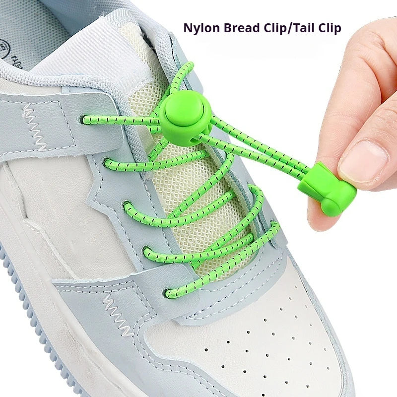 1 kit de lacets élastiques à bouton poussoir, extensibles et sans nœuds, pour chaussures de course, baskets et chaussures de sport, adultes et enfants