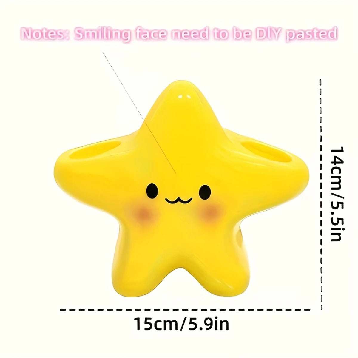 Portalápices de dientes en forma de estrella, organizador de baño independiente con diseño de cara bonita, ahorra espacio para cepillos y pasta de dientes