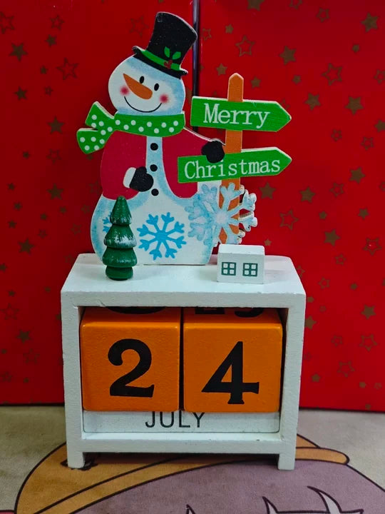 1 Weihnachtsbaum-Geschenk, hölzerner Kalender als Schreibtischdekoration, Heimdekoration, Weihnachtsdekoration, Raumdekoration