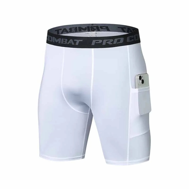 Men's tight sports shorts with pocket