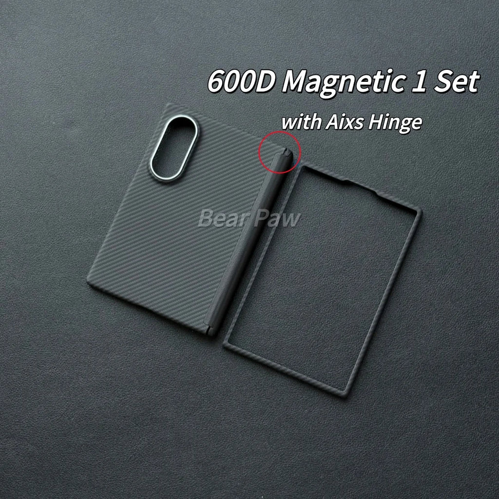 Aixs Hinge Magnetic Case for Samsung Z Fold 8 Wide for MagSafe Aramid Carbon Fiber Cases with Metal Ring Lens Protective Case