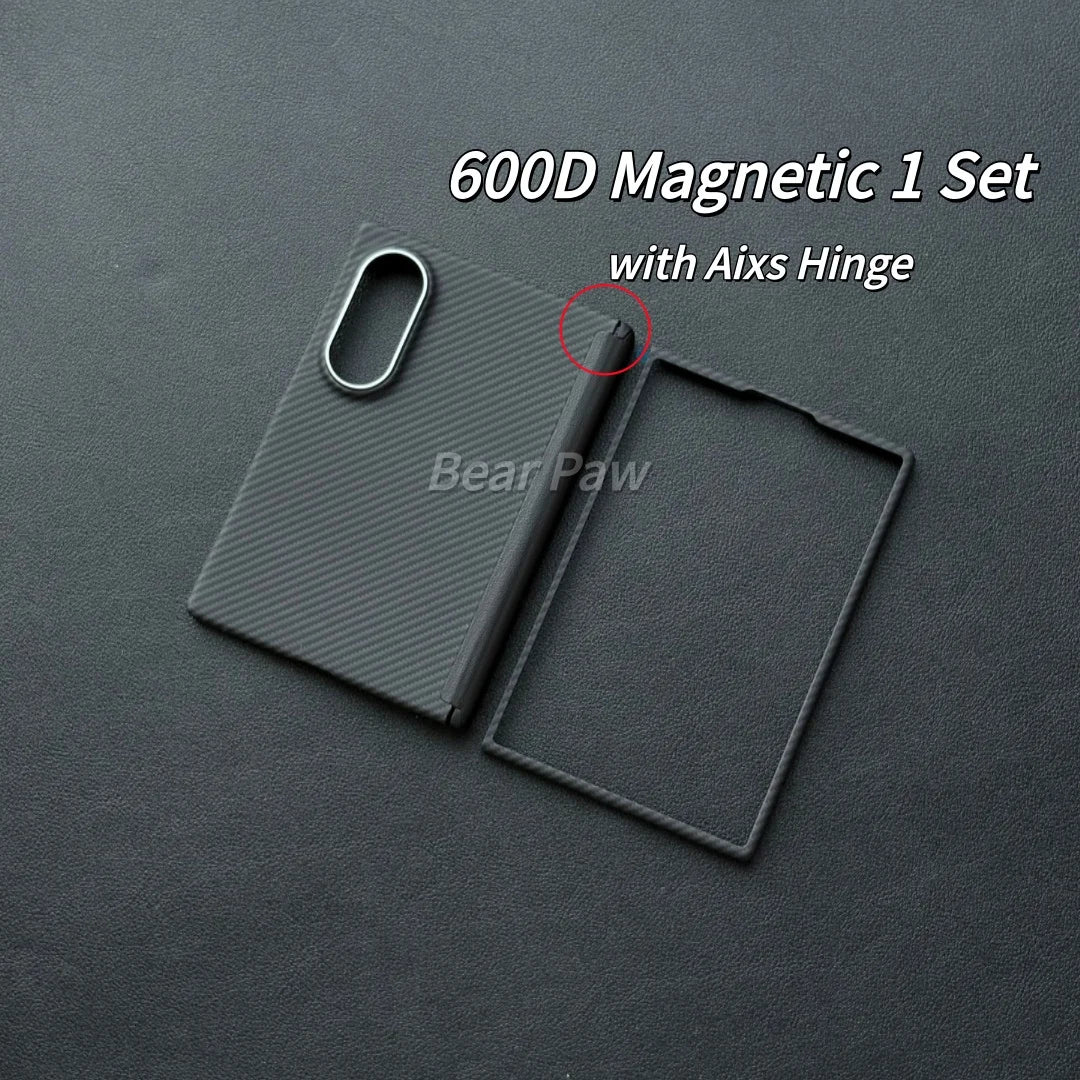 Aixs Hinge Magnetic Case for Samsung Z Fold 8 Wide for MagSafe Aramid Carbon Fiber Cases with Metal Ring Lens Protective Case