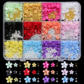 1500pcs/box Floral Nail Art Charms Set, Y2K Style High Quality Colorful Resin Flowers 3D Nail Charm