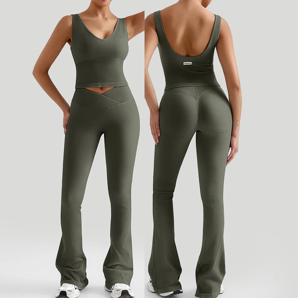 Yoga-Set für Damen, Top und Leggings