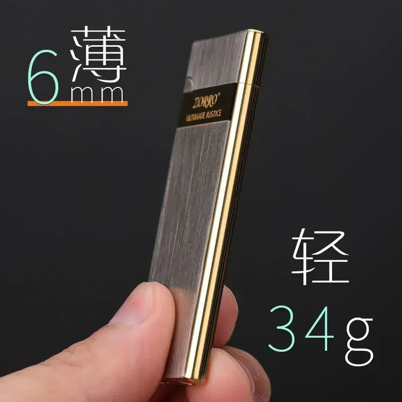 Encendedor Zorro ultrafino fácil de poner cigarrillos con muela abrasiva inflable, juguete para hombre