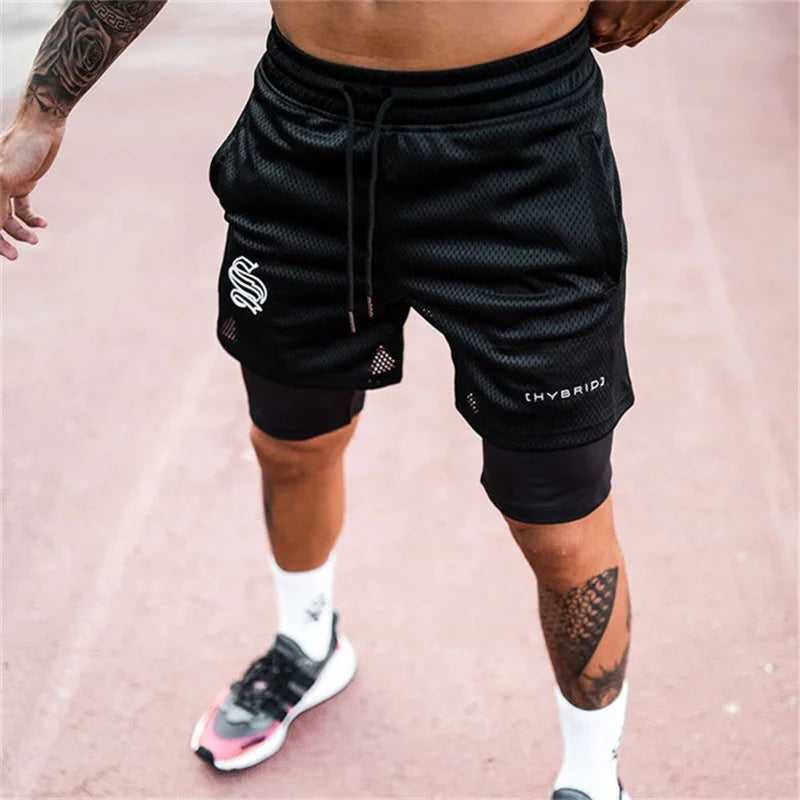 Men’s 2-in-1 Running Shorts for Gym and Training