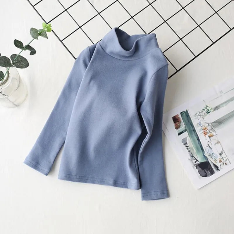 Kids’ Cotton Long-Sleeve Turtleneck Top