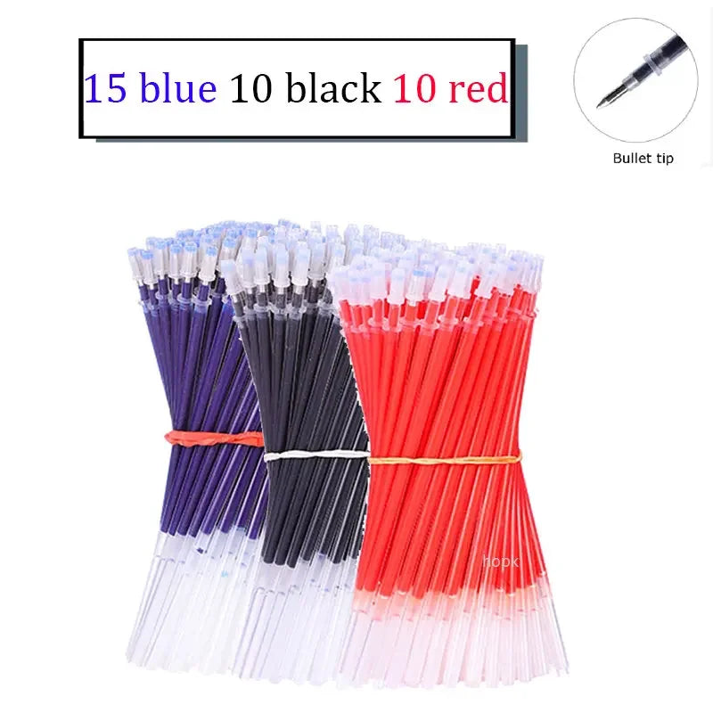 Set de 7/35 bolígrafos de gel, material escolar, tinta negra, azul y roja, bolígrafo kawaii, herramienta de escritura, papelería escolar y de oficina