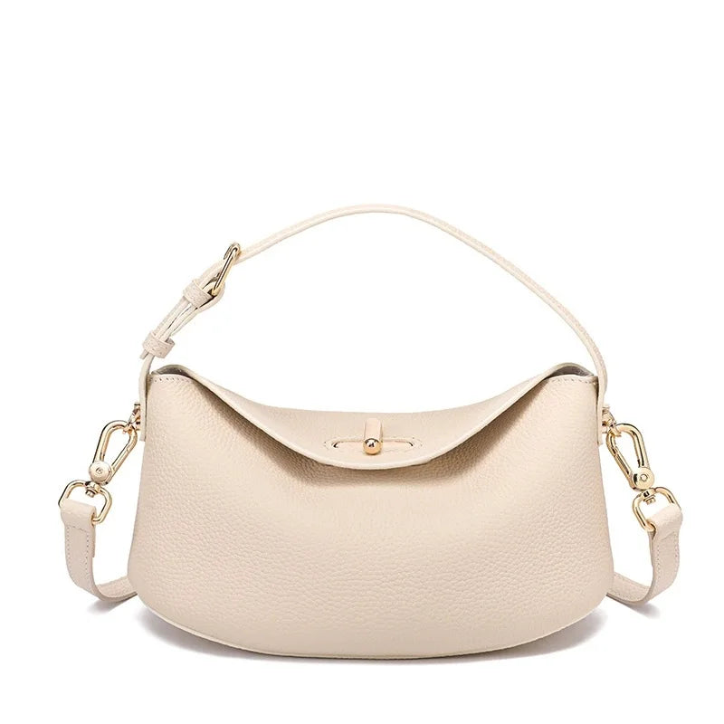 TOPHIGH New Genuine Leather Bucket Bag Simply Crossbody Bags For Women Luxury Designer Fashion Handbag Ladies Shoulder Purse Bag
