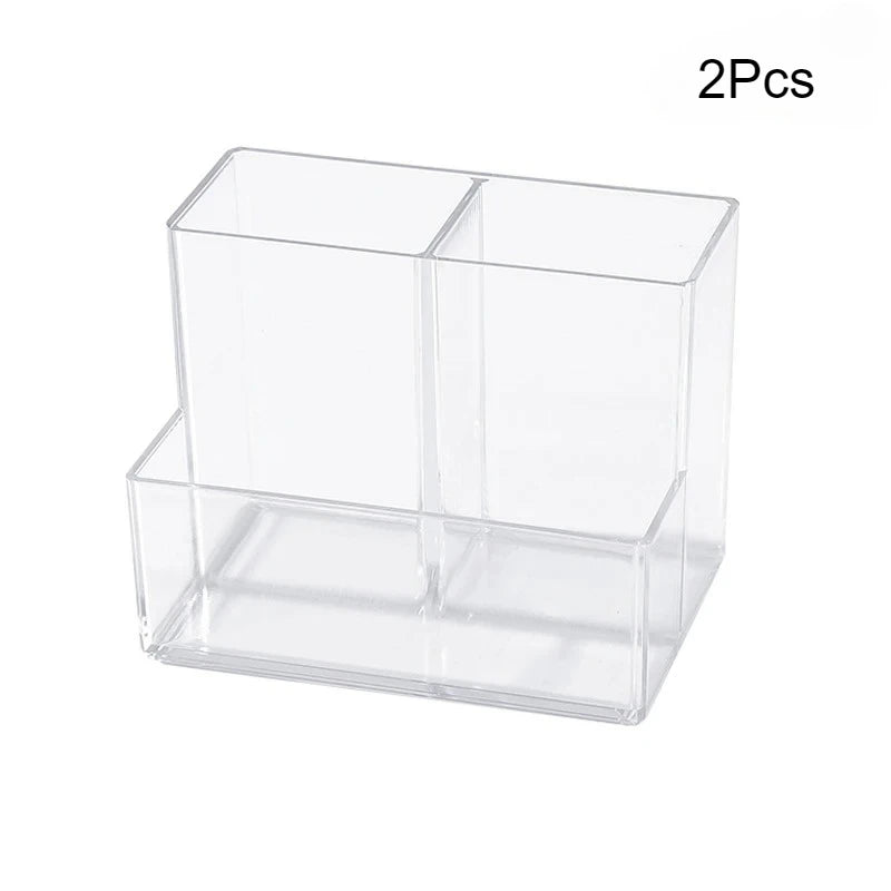 Acrylic Desk Organizer with 3 Compartments, 1 or 2 Pieces