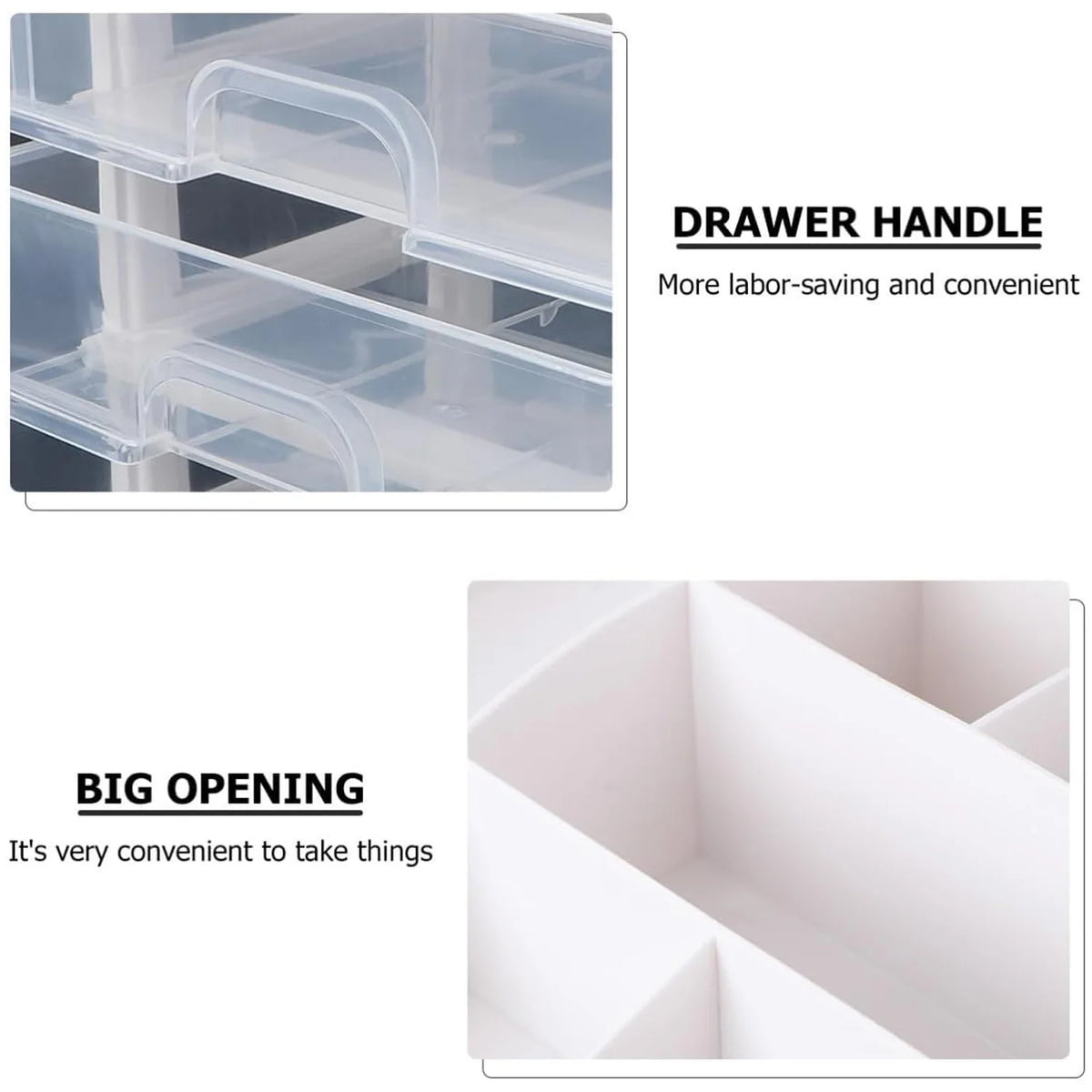Organizer da tavolo bianco con 4 cassetti e 6 scomparti