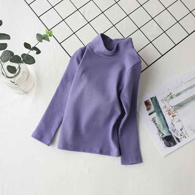 Kids’ Cotton Long-Sleeve Turtleneck Top
