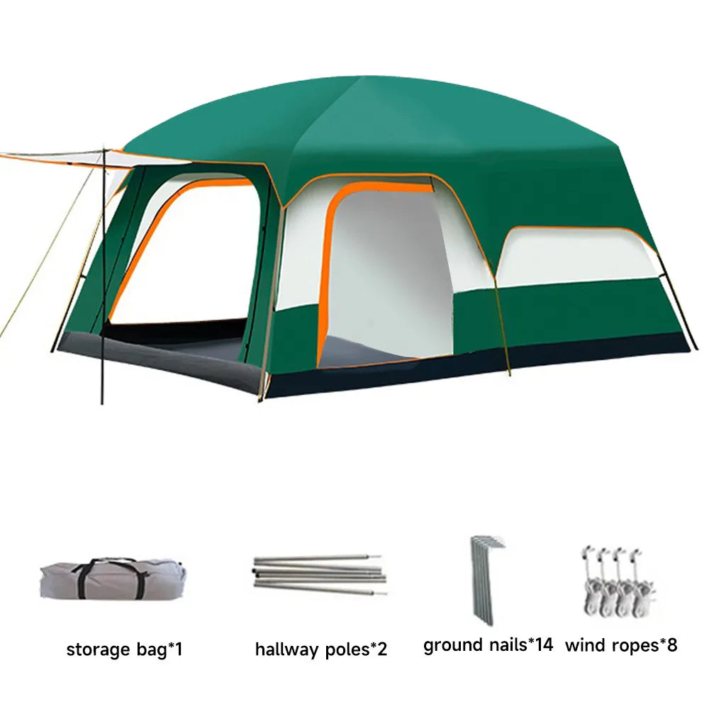Double-Layer Family Camping Tent for 3–4 People