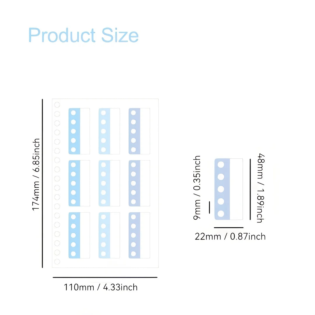 1pc self-adhesive binding hook stickers with round holes - Loose page storage labels for DIY notebook diary photo storage boxes