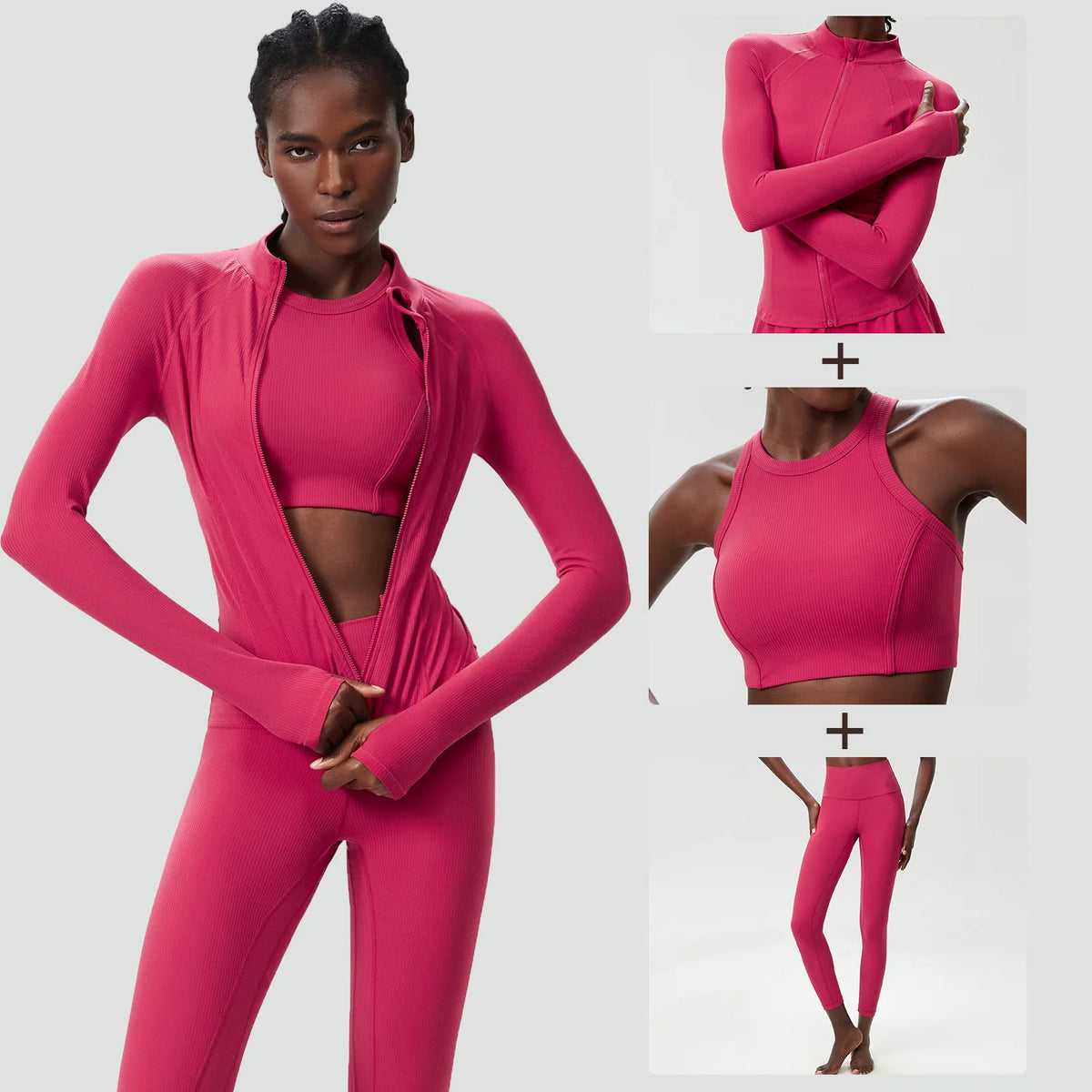 Ensemble yoga femme, 3 pièces