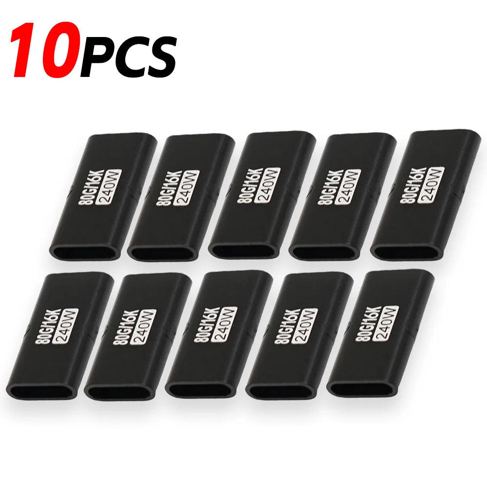 1-10pcs 240W PD USB C Female To Female Adapter 80Gbps High-Speed 16K 60Hz Video for MacBook Pro Air IPad Type-C HUB Converter