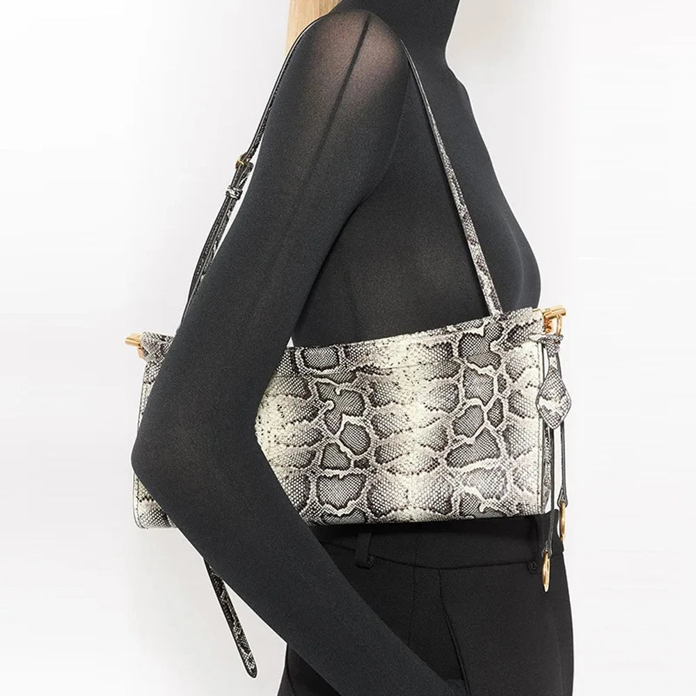 Designer Handbag Half Moon Crescent Bag NEW Clip Bags Purse Snake Pattern Underarm Bags for Women Luxury Serpentine Shoulder Bag