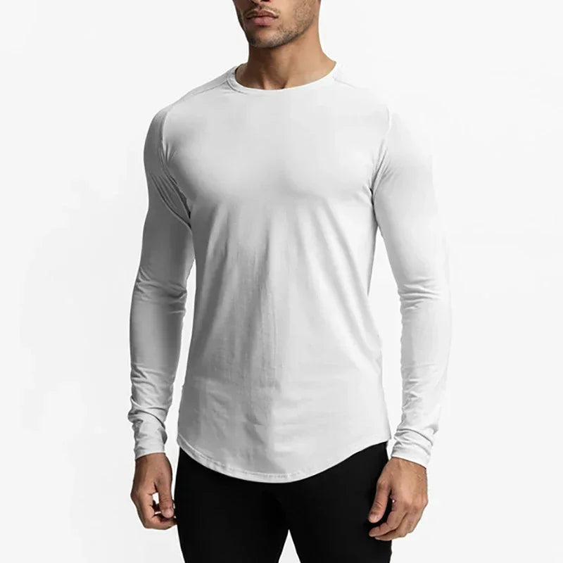 Maglia sportiva aderente uomo, maniche lunghe