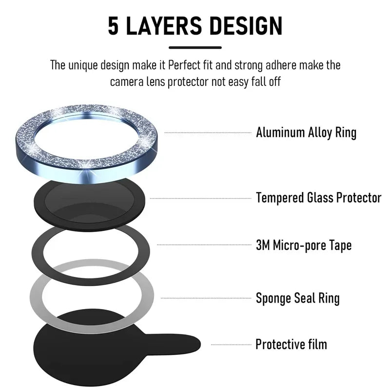 1 Set Metal Ring Glass Camera Lens Protector For IPhone 18 Pro Max 14 15 16 17 Pro Max 17Pro 16Pro 18Pro 17 Cover Accessories
