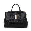 Aidrani Genuine Leather Women's Handbag, Fashion Crocodile Pattern Design, High-End Luxury Cowhide Bag Large Capacity