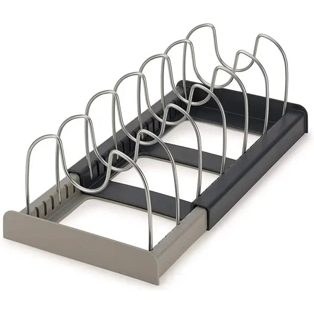 Étagère de rangement extensible en acier inoxydable, support pour placard de cuisine pour casseroles, couvercles, planches à découper, égouttoir et ustensiles de cuisine, organisateur
