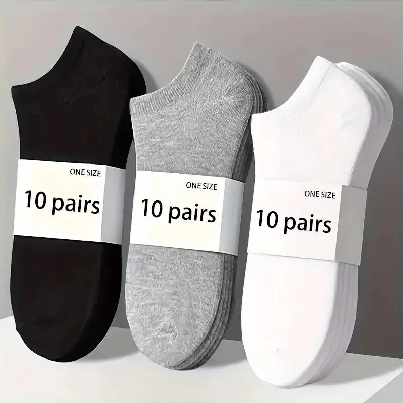 Pack de 5/10 pares de calcetines tobilleros unisex de ajuste cómodo para todos, transpirables y ligeros: ideales para hacer deporte y para el día a día.