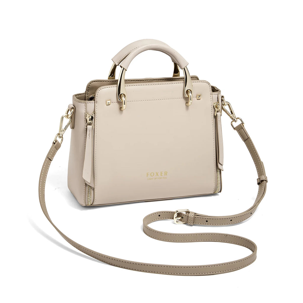 FOXER Split Leather Women's Shoulder Bag Elegant Handbag 2026 New Female Large Tote Bag Luxury Design Crossbody Purse