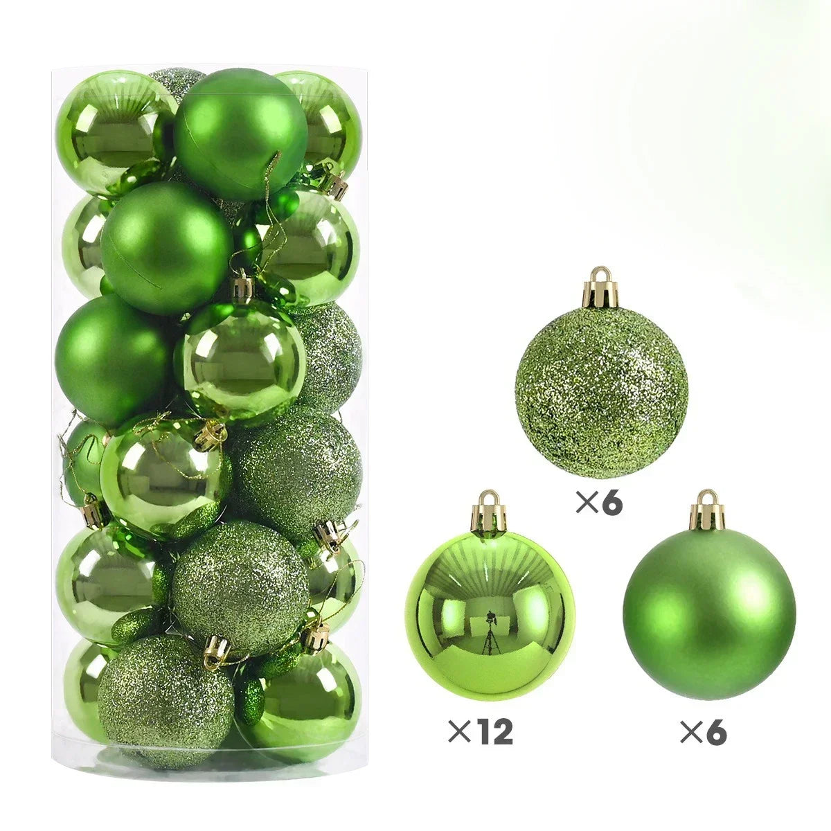 2025 24Pcs 3/4/6CM Christmas Balls Big Ball Christmas Tree Pendant Ornaments for Party Decor New Year Navidad Gifts Accessory