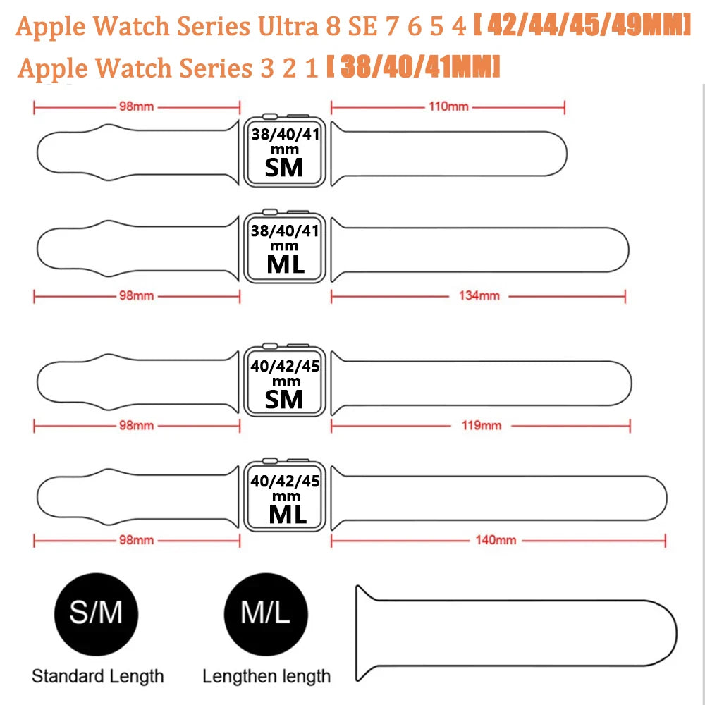 Silicone Strap For Apple Watch Band 45mm 46mm 44mm 41mm 40mm 42mm Sport Correa Bracelet iWatch Series 12 11 10 SE 9 8 Ultra 4 3