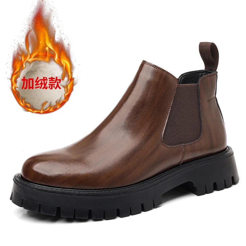 Chelsea boot da uomo in microfibra con suola in gomma