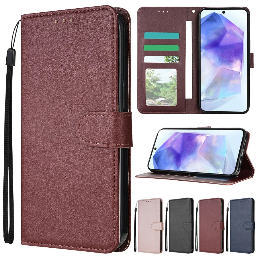 Wallet Magnetic Flip Leather Case For SamsungGalaxy A05s A06 A07 A12 A13 A14 A15 A16 A17 A24 A26 A34 A35 A36 A52 A53 A54 A55 A56