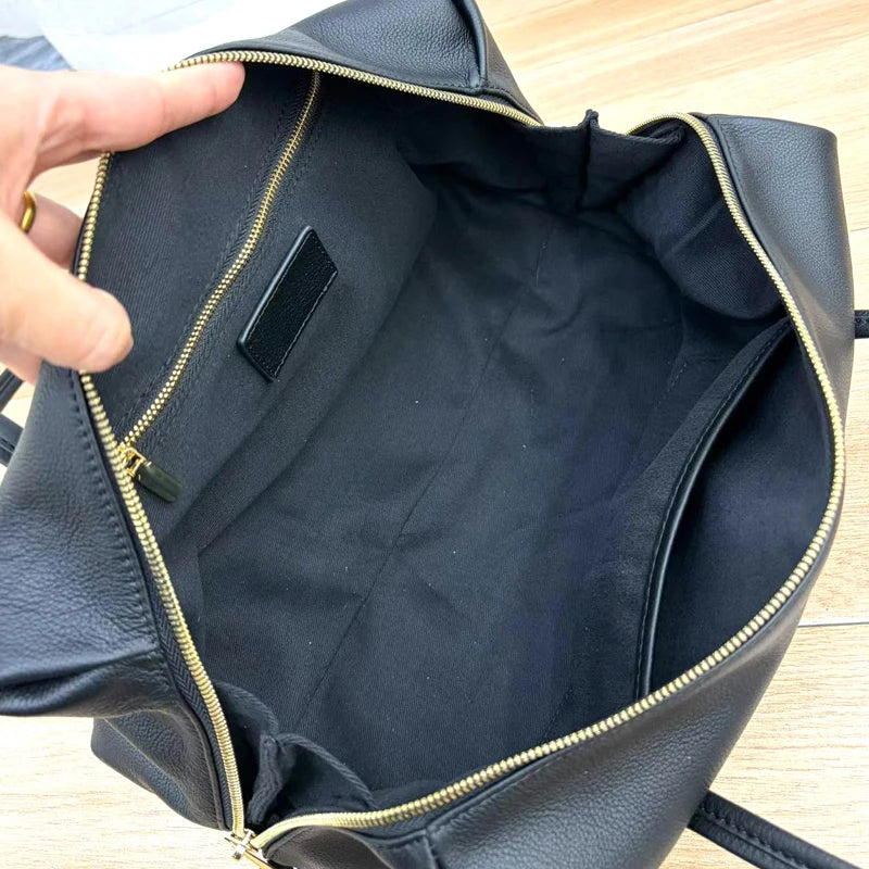 Customize Initials Leather Bowling Bags For Women Luxury Designer Handbag Purse 2026 New In Cowhide Top Handle Underarm Shoulder
