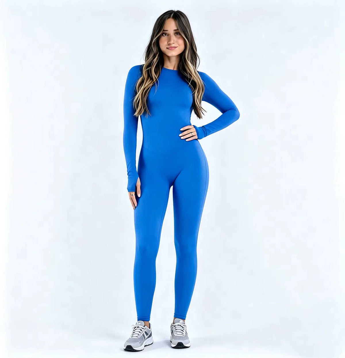 Sportoverall für Damen, langärmelig, offener Rücken
