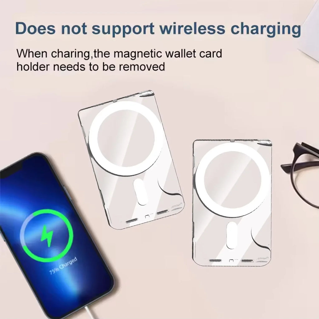 2026 Magnetic Clear PC Wallet Card Holder for iPhone 18 17 16 15 14 13 12 Pro Max Plus Mini Magsafe Case Cover Accessories