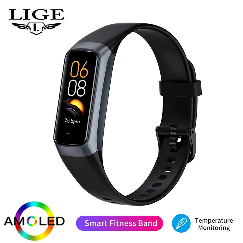LIGE AMOLED Bluetooth Smartwatch