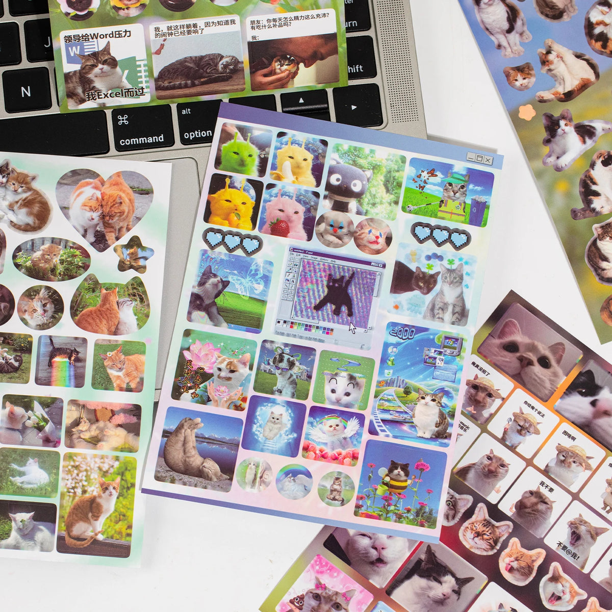 600+ Pcs Cartoon Cat Life Sticker Books, Aesthetics Cat Stickers for Journaling Scrapbook DIY Crafts, Phone Case, Water Bottle