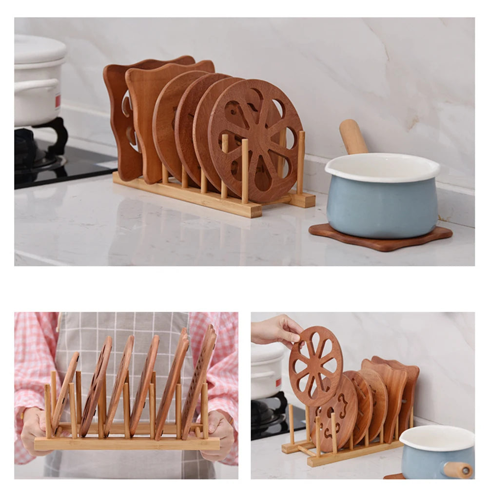 Escurridor de platos para cocina, organizador de vajilla, bandeja, estante de secado, soporte de madera para libros, tazas y platos.