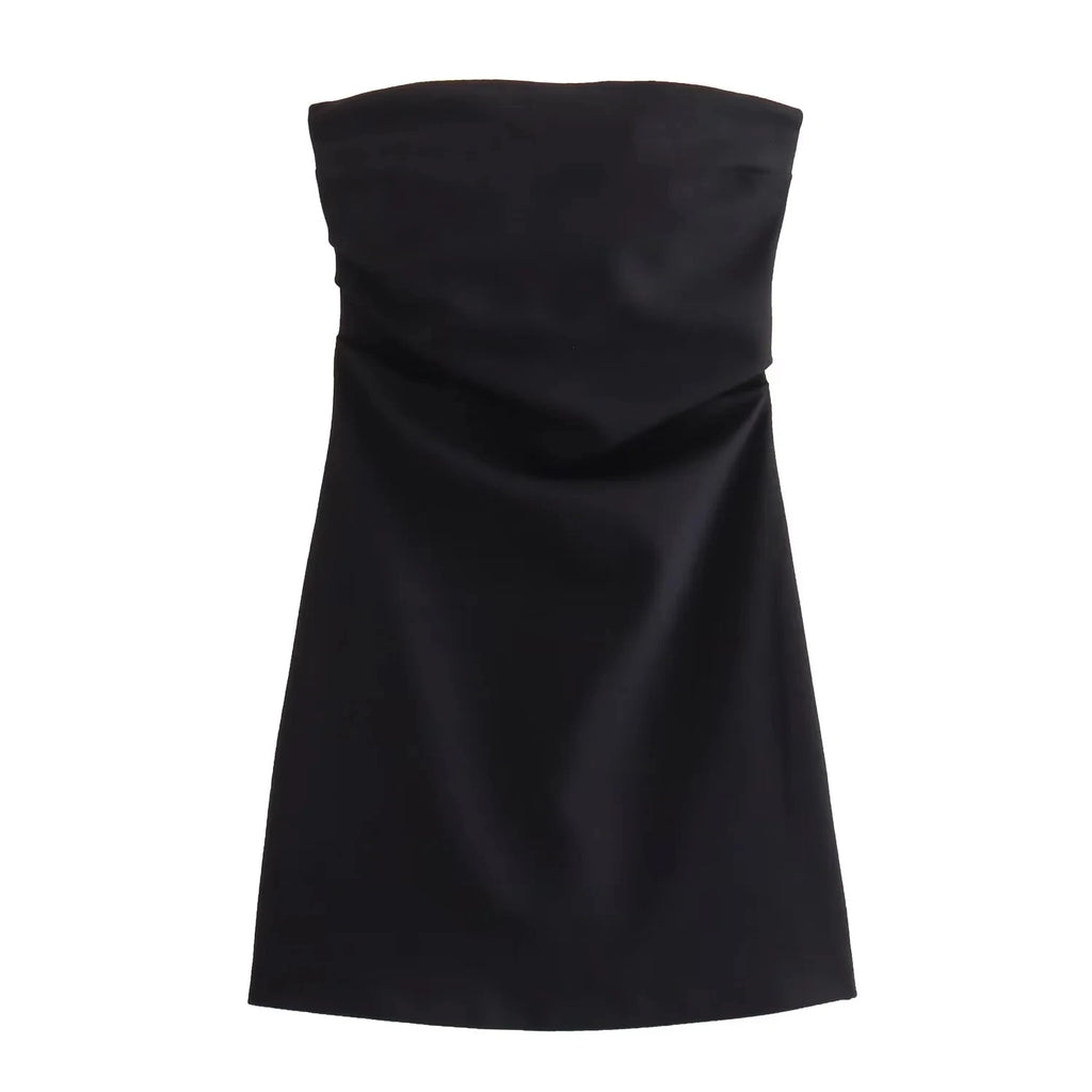 HXAO Women's Off-the-Shoulder Corset Short Dress, Ruched Backless Blue, Black, White Sexy Bodycon Party Dress