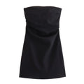 HXAO Women's Off-the-Shoulder Corset Short Dress, Ruched Backless Blue, Black, White Sexy Bodycon Party Dress