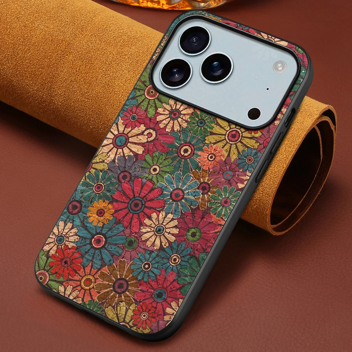 EUCAGR For IPhone 18 Pro Max 18Pro Phone Case Oil Painting Pattern Frosted Texture Cork For IPhone 18Pro Max