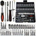 46-Piece Automotive Mechanical Repair Tool Set, Multifunctional Socket, Wrench, and Ratchet Set for Automotive Repairs and Mechanical Work