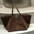 Oversized Faux Suede Tote Bags For Women Luxury Designer Handbags Purses 2026 New In Large Capacity With Inner Pocket Shoulder