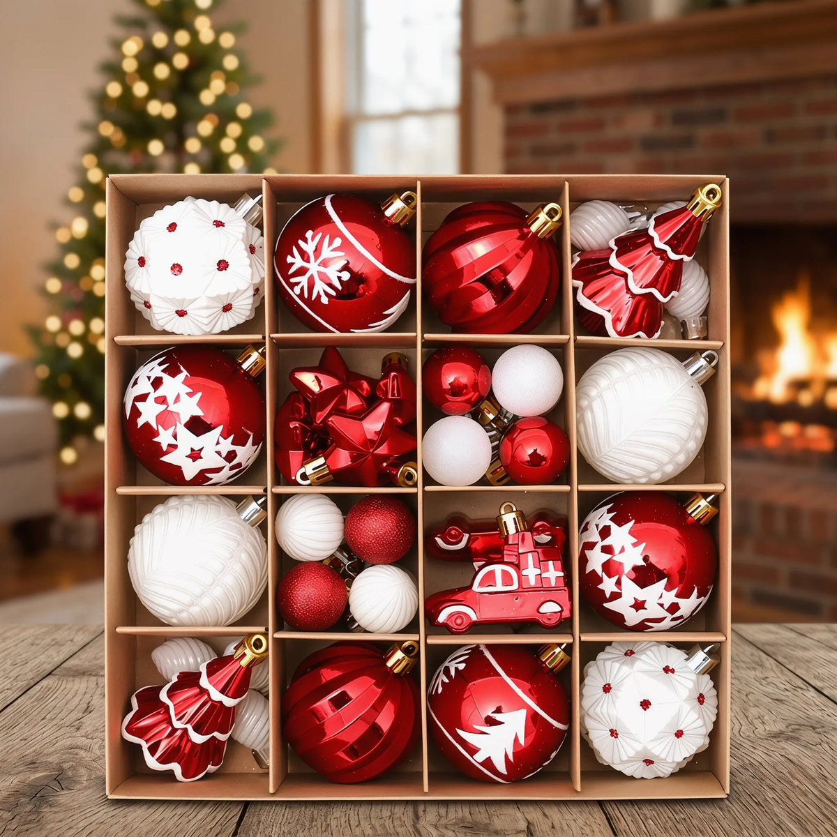 42Pcs Christmas Ball Merry Christmas Tree Topper Decoration for Home Decor Holiday New Year 2026 Navidad Gifts Supplies