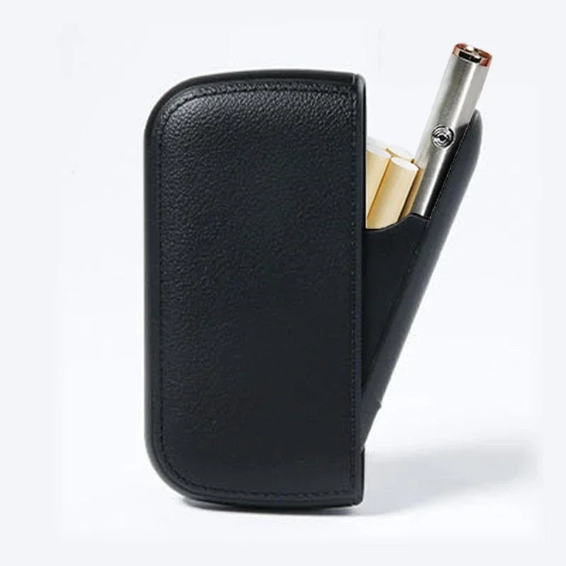 Nueva pitillera de piel sintética con encendedor electrónico de tungsteno USB, estuche para cigarrillos, regalo exquisito para hombre, accesorio para fumar