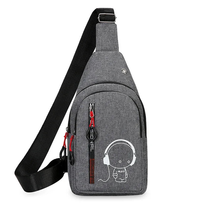 Men's Crossbody Bag, Creative Casual Multi-layer Shoulder Bag with Adjustable Strap, Zipper Closure & Multiple Pockets, for Daily Outings, Commuting, Travel and Parties