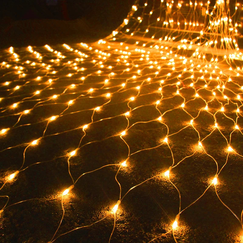 3mx2m 2mx2m 1.5X1.5m Christmas Garlands LED String Christmas Net Lights Fairy Xmas Party Garden Wedding Decoration Curtain Light