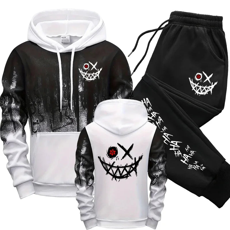 2025 Urban Fashion Hoodie-Sportbekleidungsset für Herren, Kapuzensweatshirt und Jogginghose, Herbst/Winter, lässiger Trainingsanzug für den Alltag