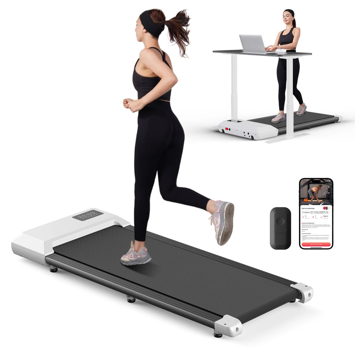 300-lbs-Laufband für zu Hause, 2,5-PS-Laufband, Walking Pad, LCD-Digitalanzeige, 2-in-1-Fitnessgerät zum Gehen, Laufen und Trainieren
