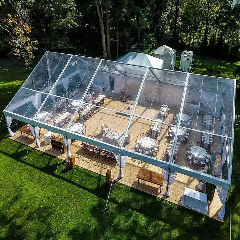 Aluminum Large Glass Luxury Event Marquee Wedding Tent Truss for Events Outdoor 100 People Glass Tent